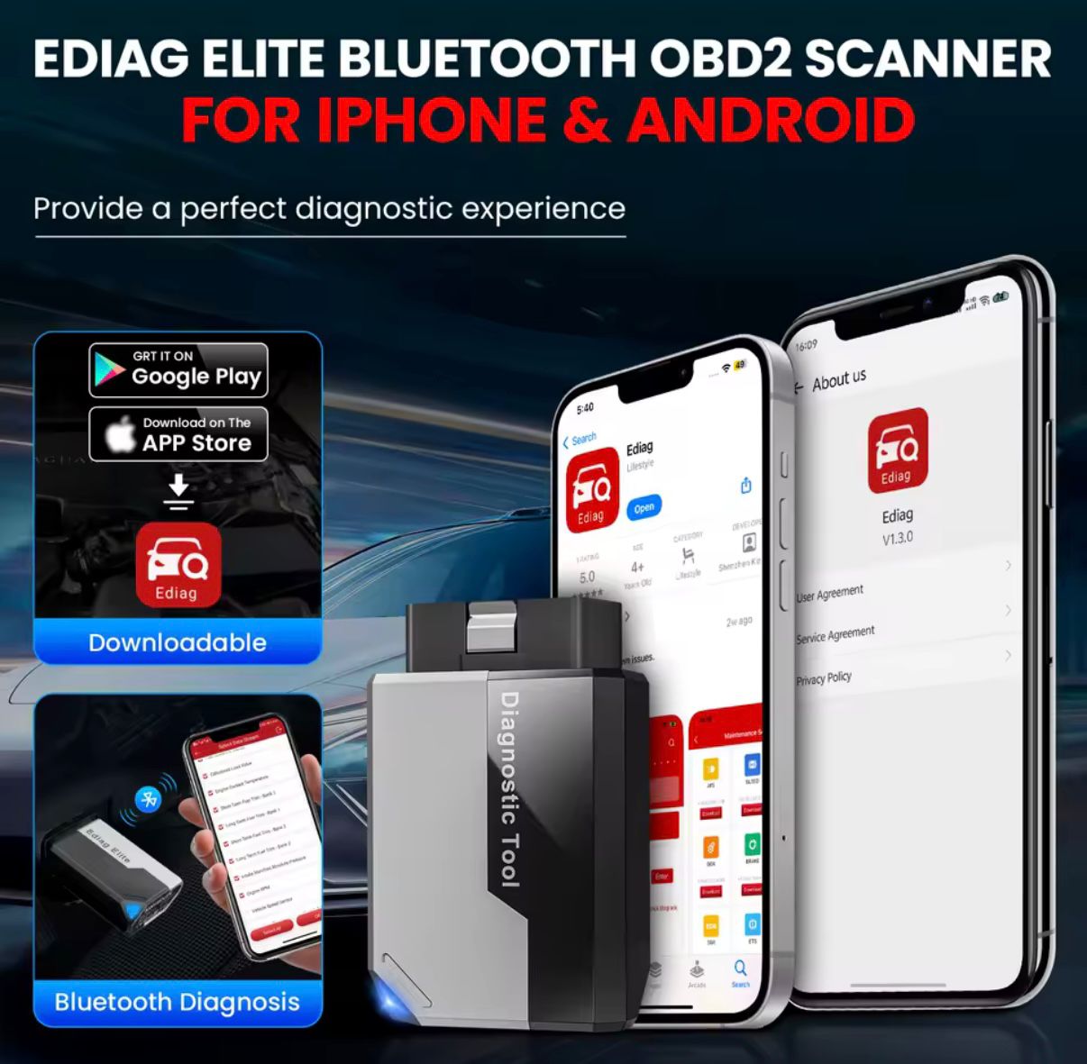 Escáner multimarca Ediag Elite bidireccional | 15 servicios