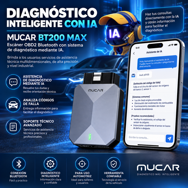 Escáner Mucar Bt200 Max Can FD Bidireccional +15 Reinicios