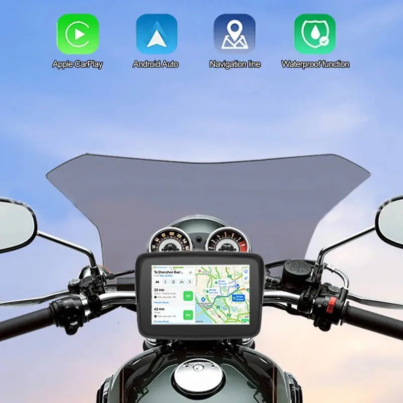 Pantalla Tactil A Prueba De Agua Carplay/android Para Moto  Negro - thor insumos