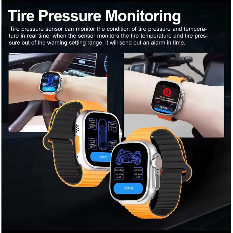 Jdiag Reloj Inteligente Monitoreo Sensor Presión Neumatico Plateado Naranja - thor insumos