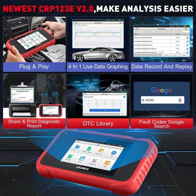 Escaner Multimarca Launch Crp123e V2.0 Actualizacion Gratis - thor insumos