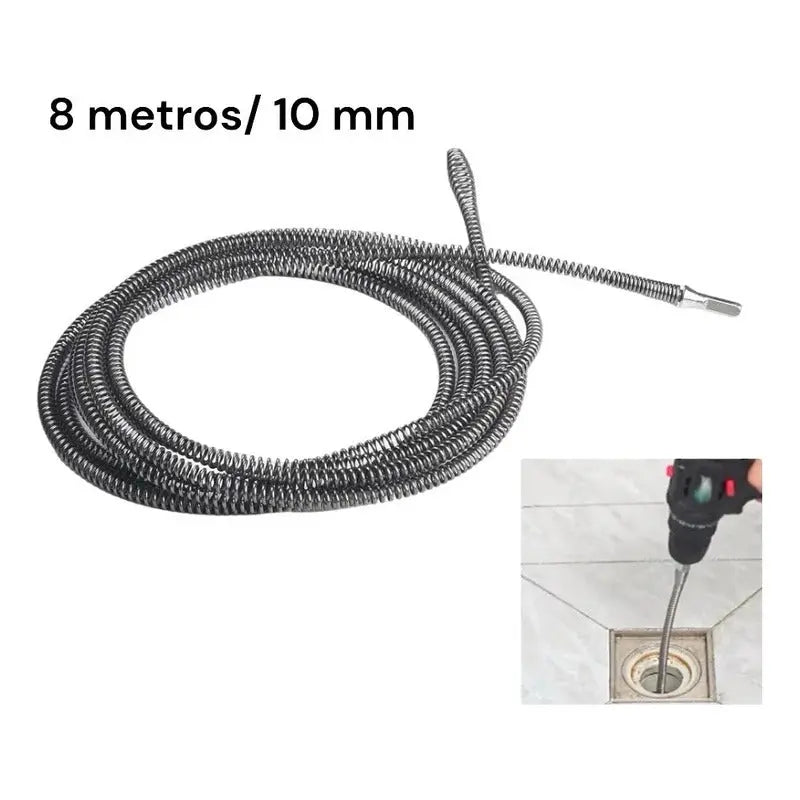 Resorte De Dragado, Destape De Cañerías, 8 Metros, Taladro - thor insumos