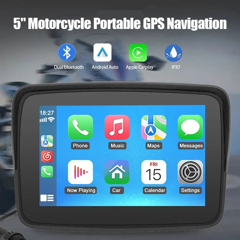 Pantalla Tactil A Prueba De Agua Carplay/android Para Moto  Negro - thor insumos