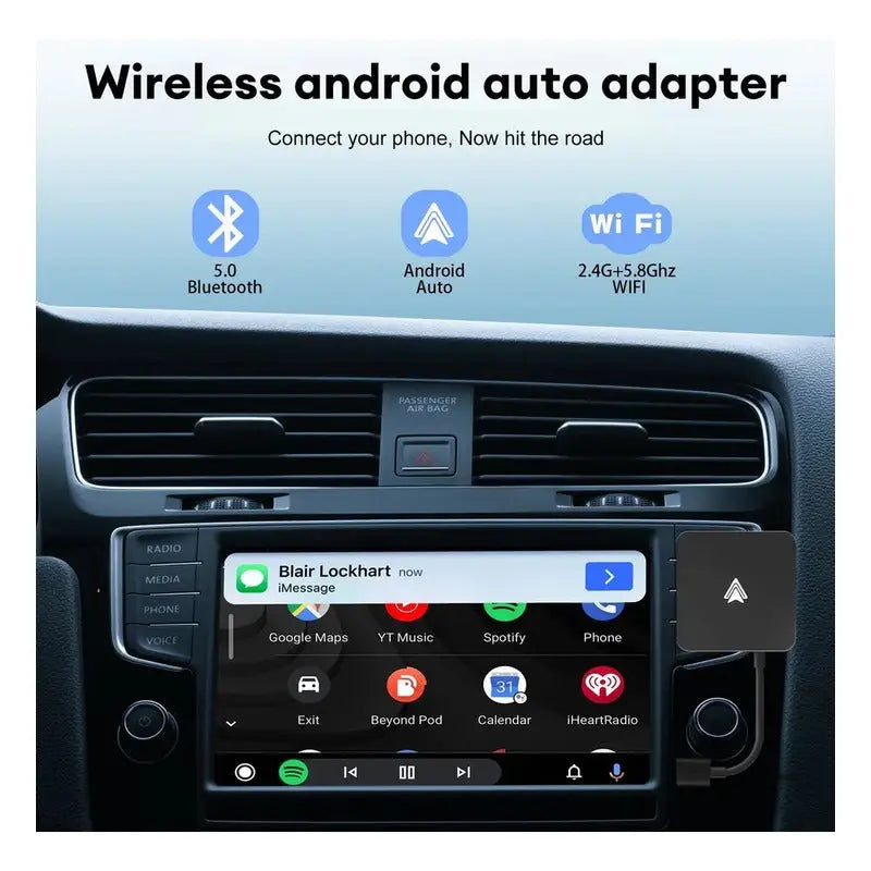 Adaptador Android Auto Inalámbrico   Negro thor insumos