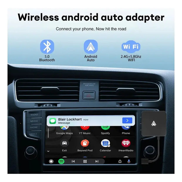 Adaptador Android Auto Inalámbrico   Negro thor insumos