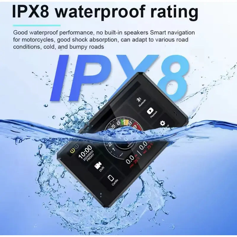 Pantalla Carplay Para Moto A Prueba De Agua/iPhone/android Negro thor insumos