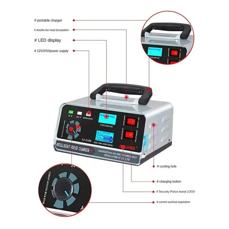 Cargador De Baterías Autos 12v, 24v Reparación De Pulso thor insumos