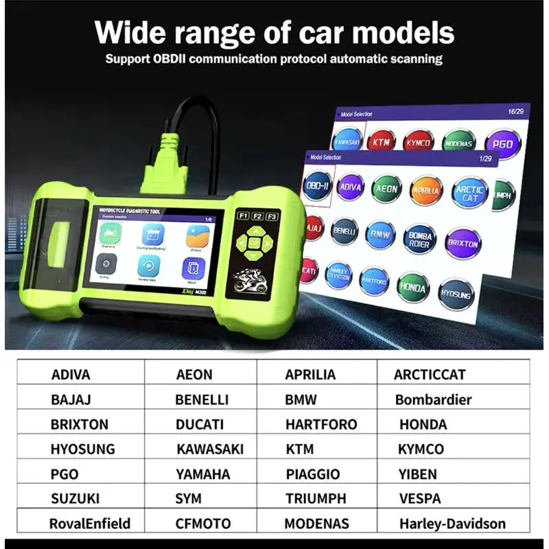 Escaner De Moto Multimarca  Jdiag M300 Version Full Cables thor insumos