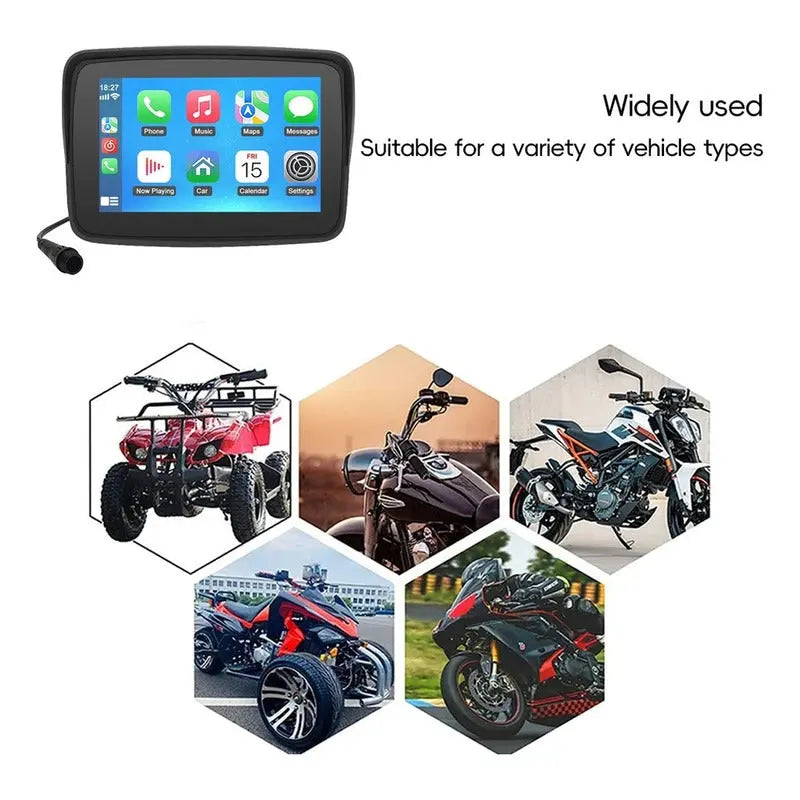 Pantalla Tactil A Prueba De Agua Carplay/android Para Moto  Negro - thor insumos