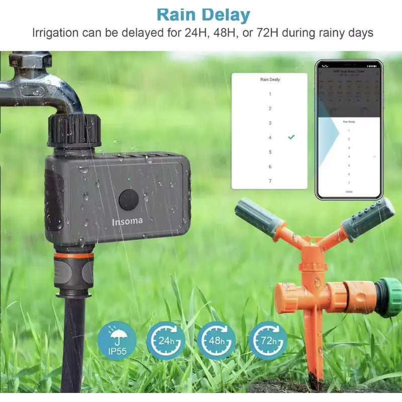Temporizador De Rocio De Agua Inteligente/ Sistema De Riego Gris Oscuro thor insumos