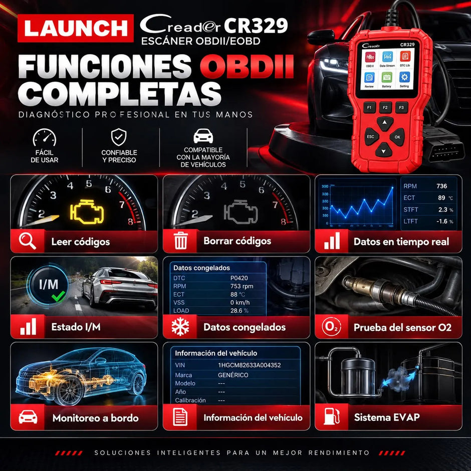 Escáner Obd2 Launch Creader 329/ Ultimo Modelo/ Automotriz