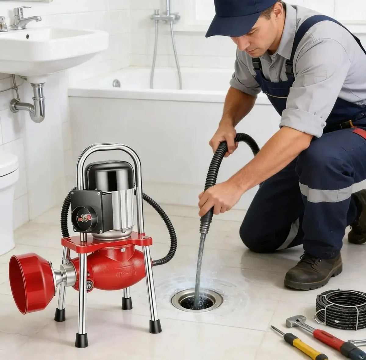 Máquina Destapadora Cañerías Gq-80 Profesional 2800w