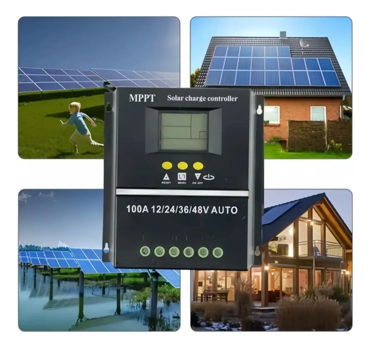 Controlador Solar Mppt 100a 12v 24v 36v 48v Regulador