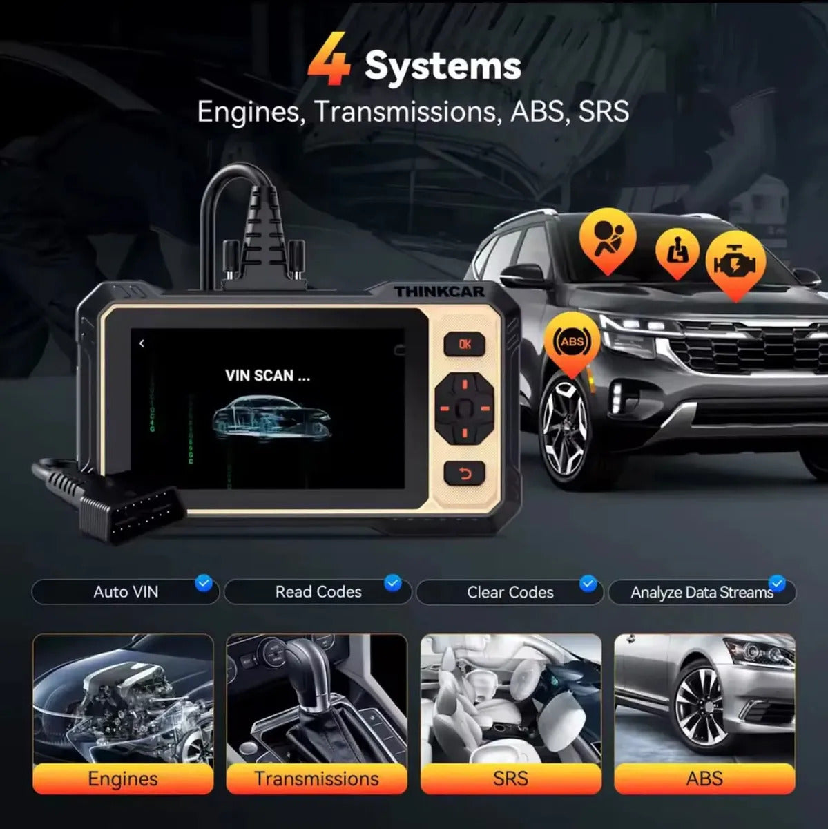 Escáner Automotriz Thinkcar Thinkscan 662 Obd2 Profesional