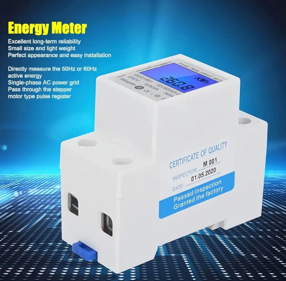Medidor Digital Monofásico 50a Riel Din 220v