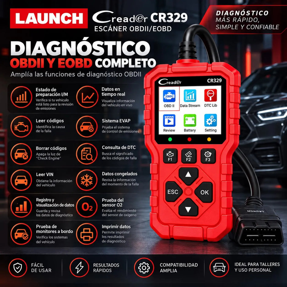 Escáner Obd2 Launch Creader 329/ Ultimo Modelo/ Automotriz