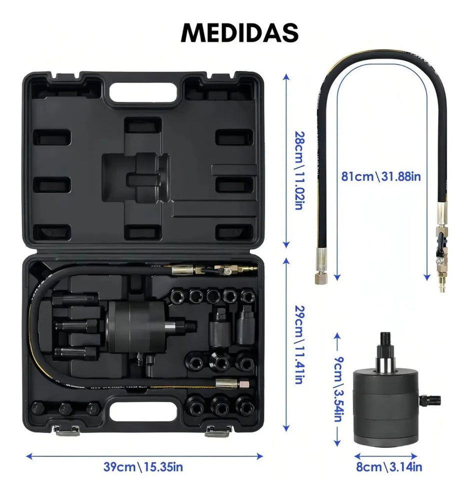 Kit Extractor Inyectores Diésel 19 Adaptadores