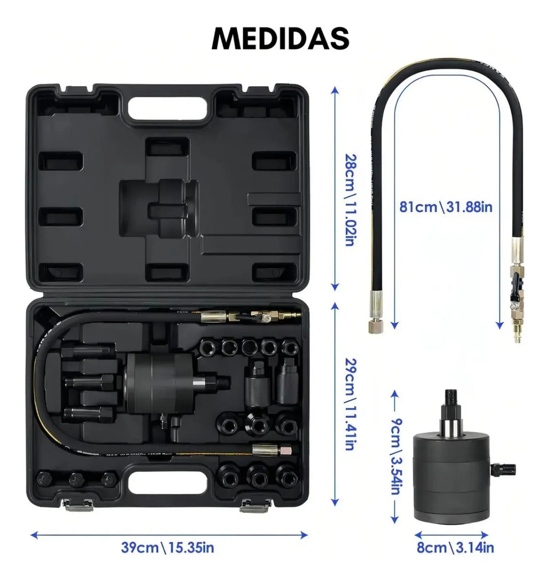 Kit Extractor Inyectores Diésel 19 Adaptadores