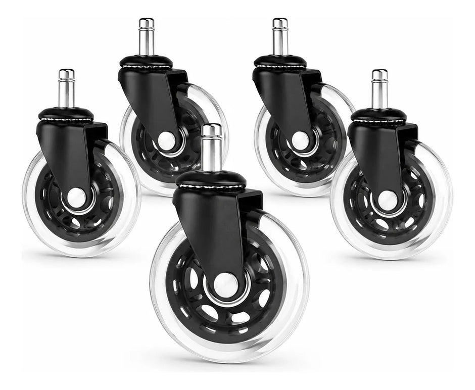 Pack 5 Ruedas Silicona Para Silla Oficina Gamer 11x22mm