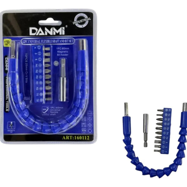 Juego Extensión Flexible Taladro 12 Piezas Danmi