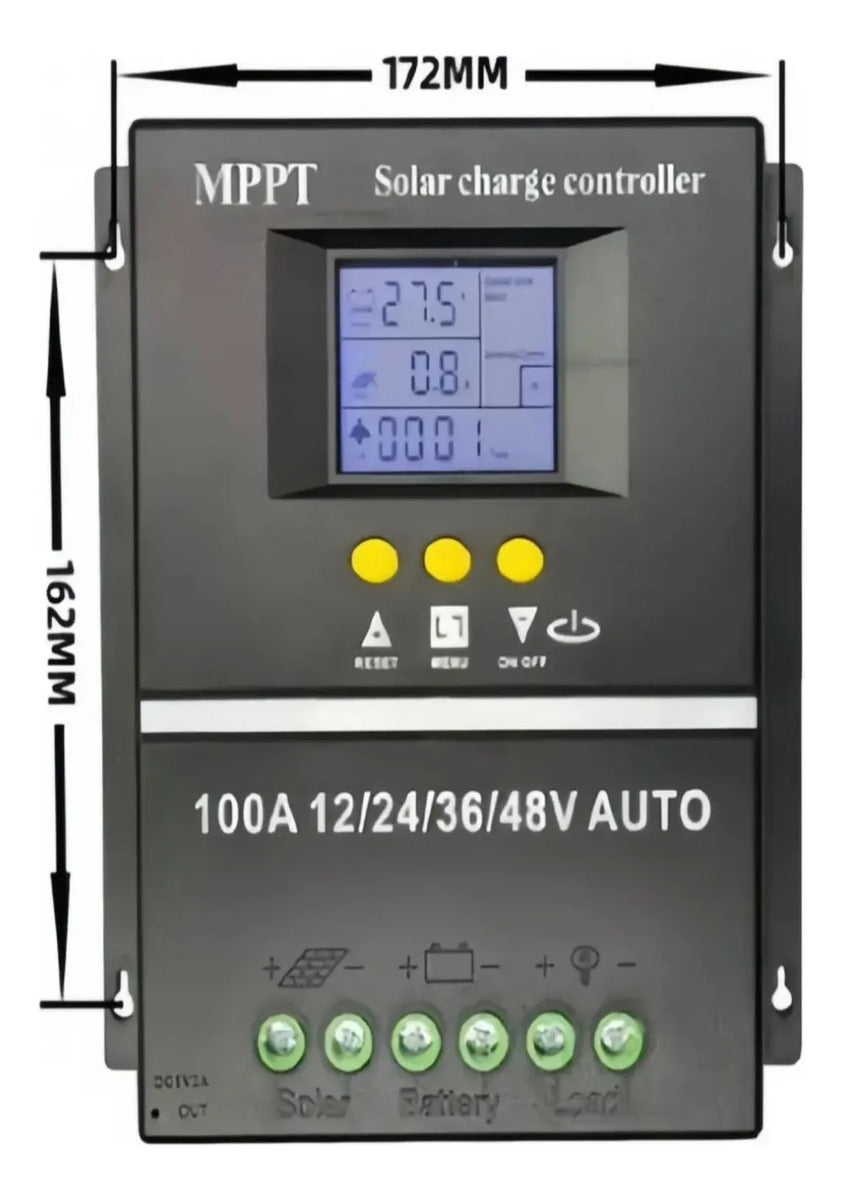 Controlador Solar Mppt 100a 12v 24v 36v 48v Regulador