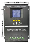 Controlador Solar Mppt 100a 12v 24v 36v 48v Regulador