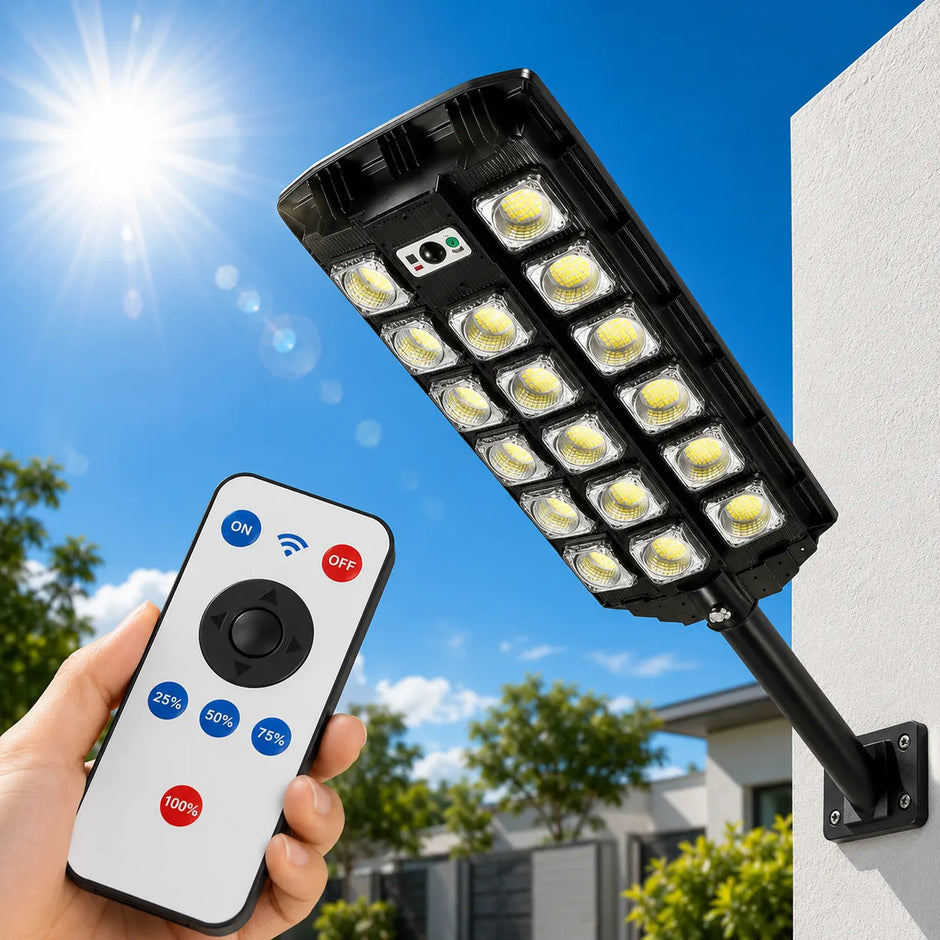 Foco Solar Led 1000w Exterior Ip65 Sensor Movimiento Control