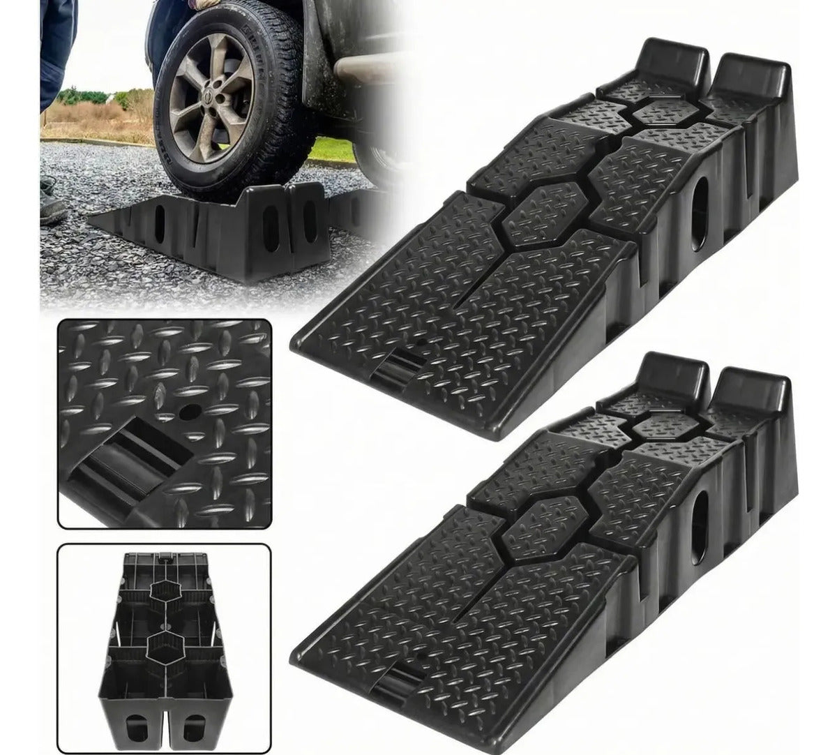 Rampas Elevación Auto Set De 2 | Suv Camioneta 3000kg