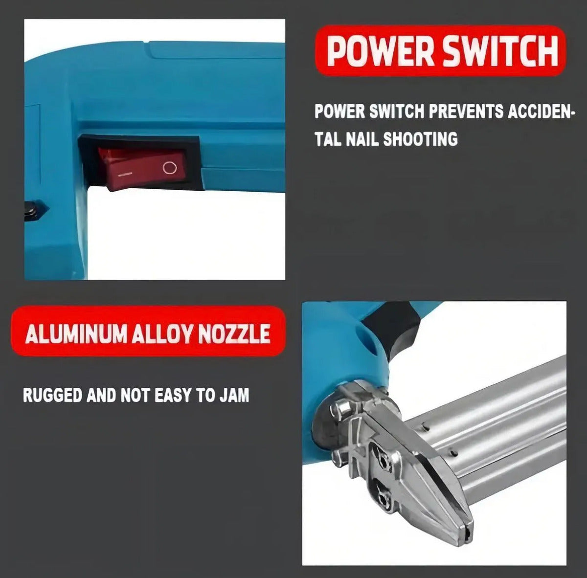 Clavadora Eléctrica F30 1800w 220v Grapadora 2 En 1 + Clavos