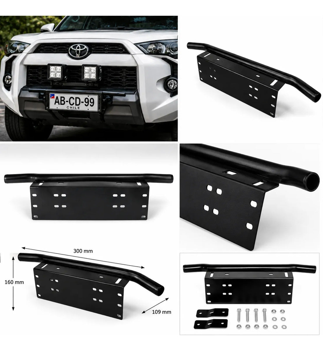 Soporte Porta Patente Barra Led Offroad 4x4 Universal