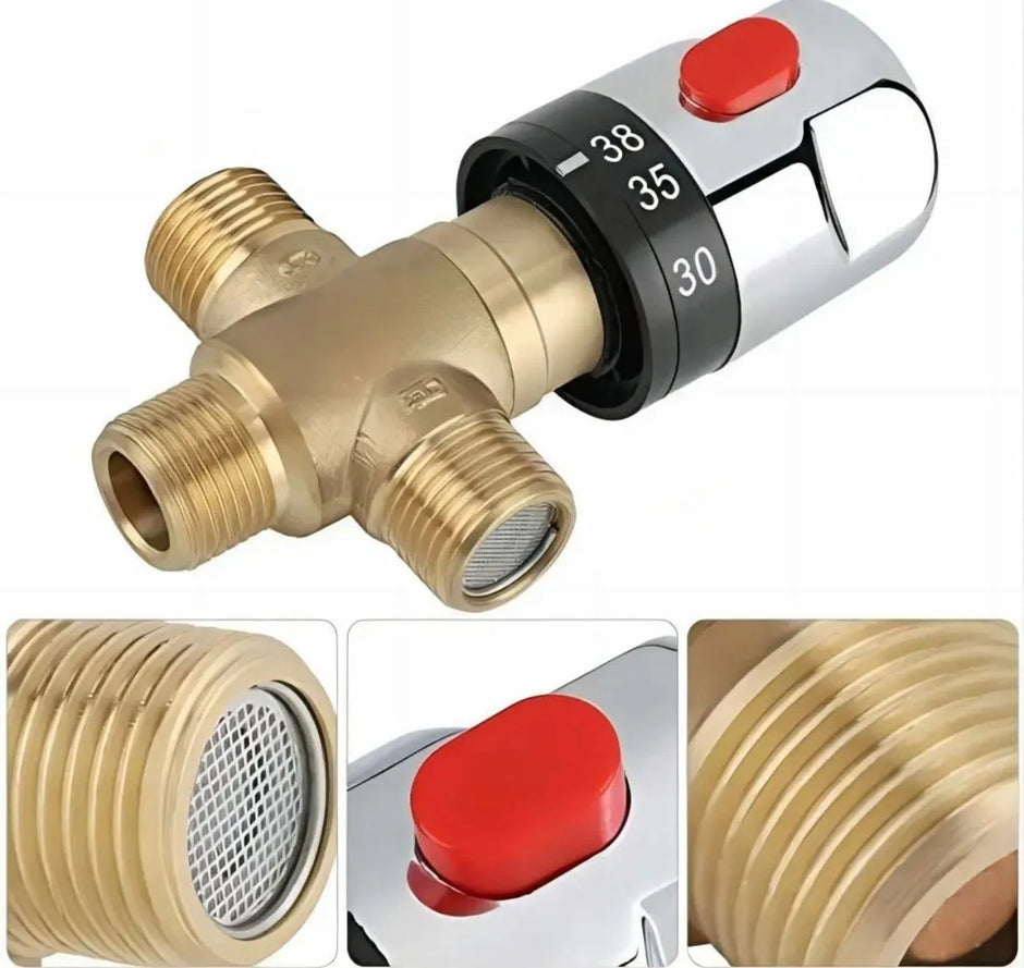 Válvula Mezcladora Termostática Ajustable Latón Baño