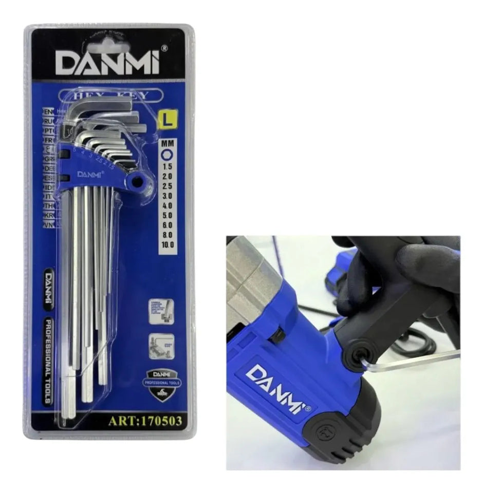 Set Llaves Allen 9 Piezas 1.5-10mm Danmi