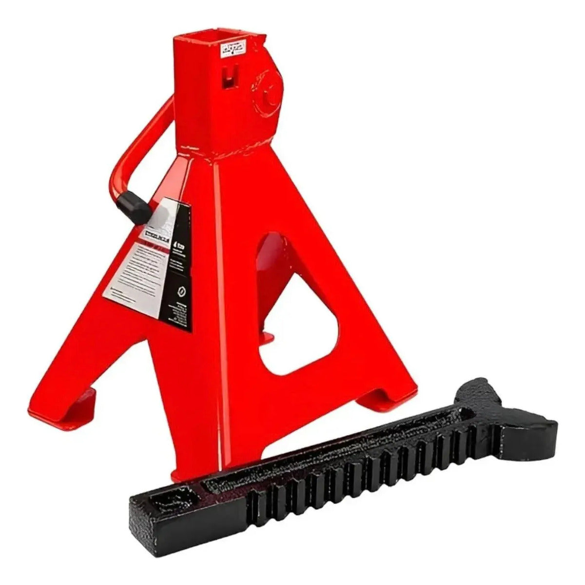 Set 2 Caballetes Auto 3 Toneladas Ajustables Acero Rojo