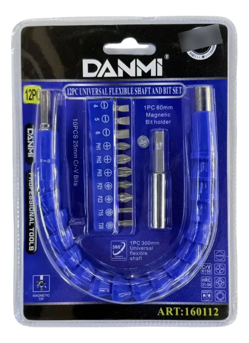 Juego Extensión Flexible Taladro 12 Piezas Danmi