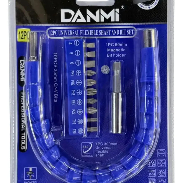Juego Extensión Flexible Taladro 12 Piezas Danmi