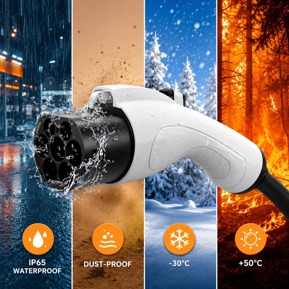 Cargador Ev Portátil GBT Tipo 1 Sae J1772 Con Wifi 3500w Blanco