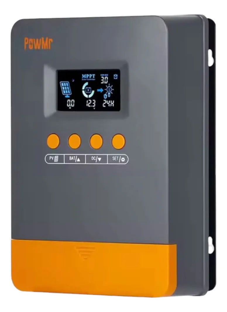 Controlador Carga Solar Mppt 25a 12v 24v Powmr Lcd