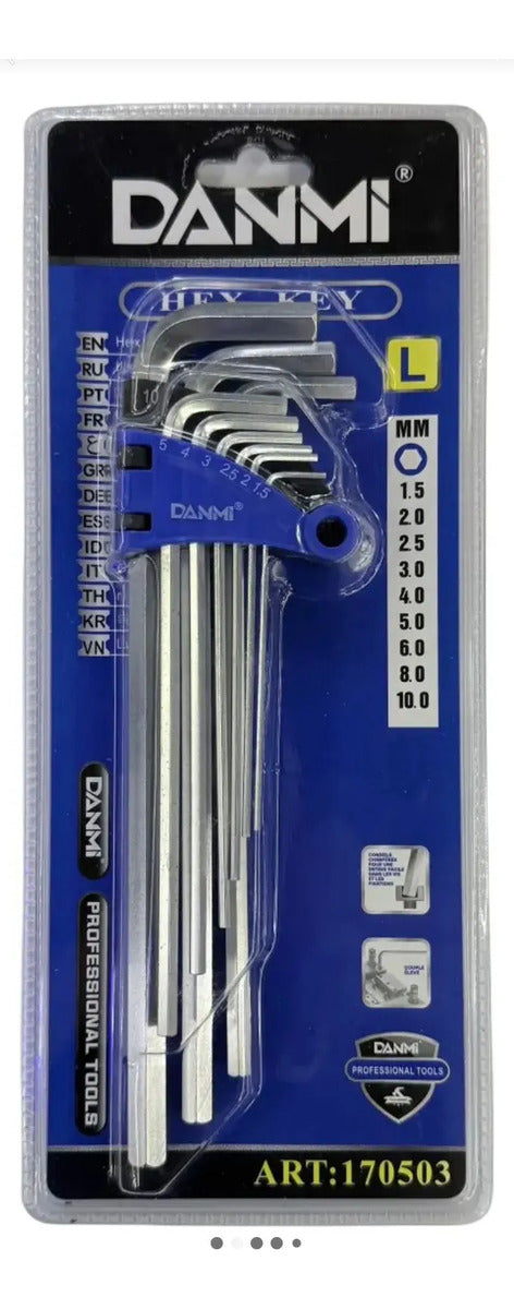 Set Llaves Allen 9 Piezas 1.5-10mm Danmi