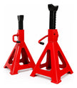 Set 2 Caballetes Auto 3 Toneladas Ajustables Acero Rojo