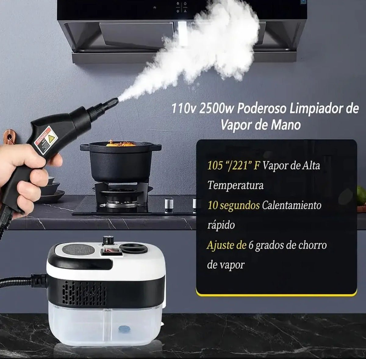 Limpiadora A Vapor Alta Presión 2500w Profesional Hogar