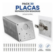 Kit 30 Placas Reparación Bisagras Acero + Tornillos