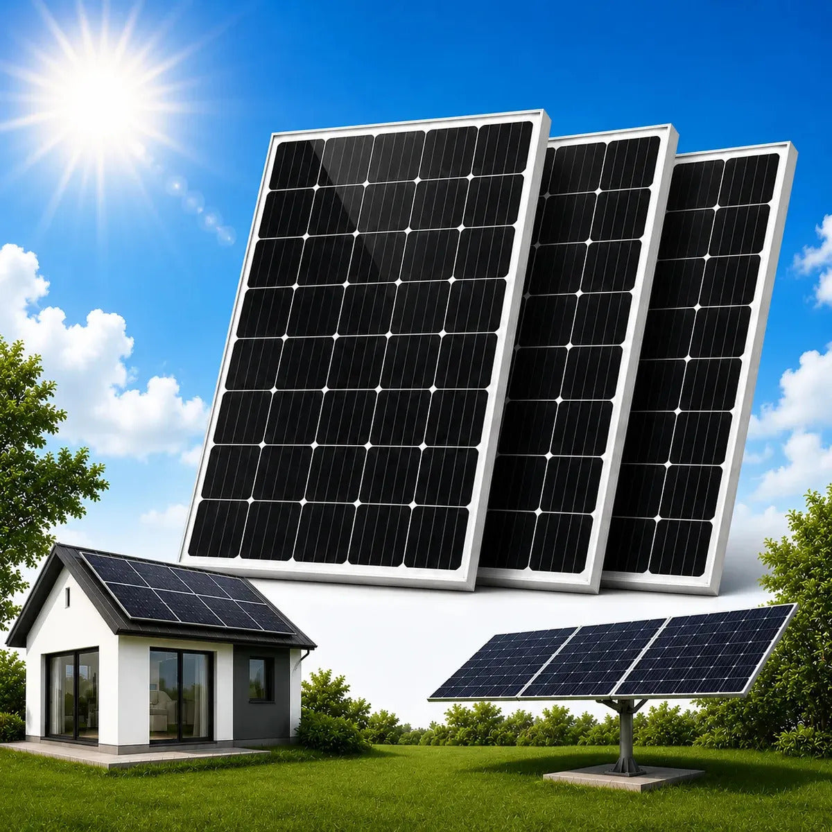 Pack 3 Panel Solar Monocristalino 50w 12v Fotovoltaico Casa
