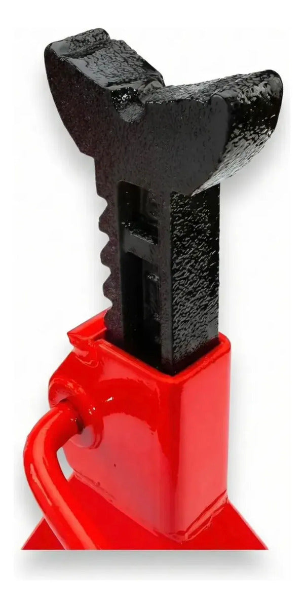 Set 2 Caballetes Auto 3 Toneladas Ajustables Acero Rojo