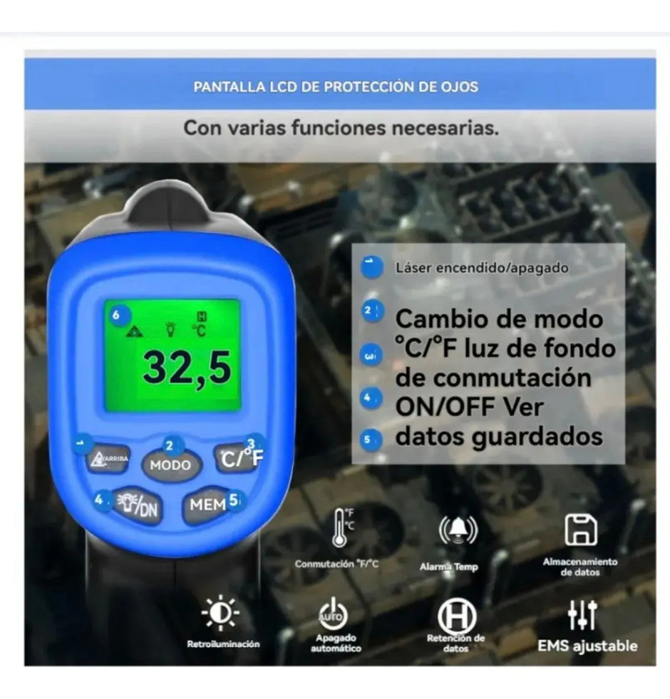 Termómetro Infrarrojo Digital -50 A 400°c Ir03a