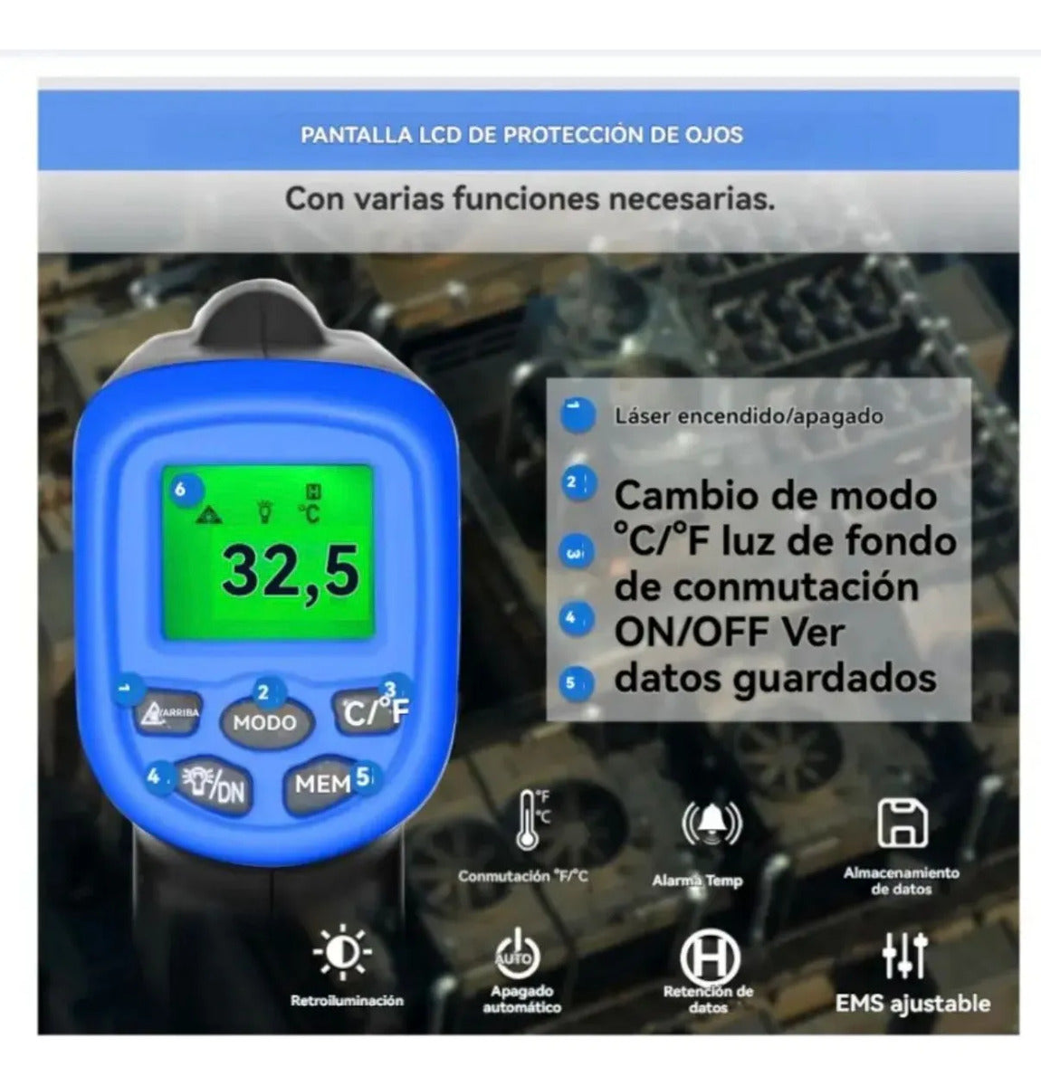Termómetro Infrarrojo Digital -50 A 400°c Ir03a