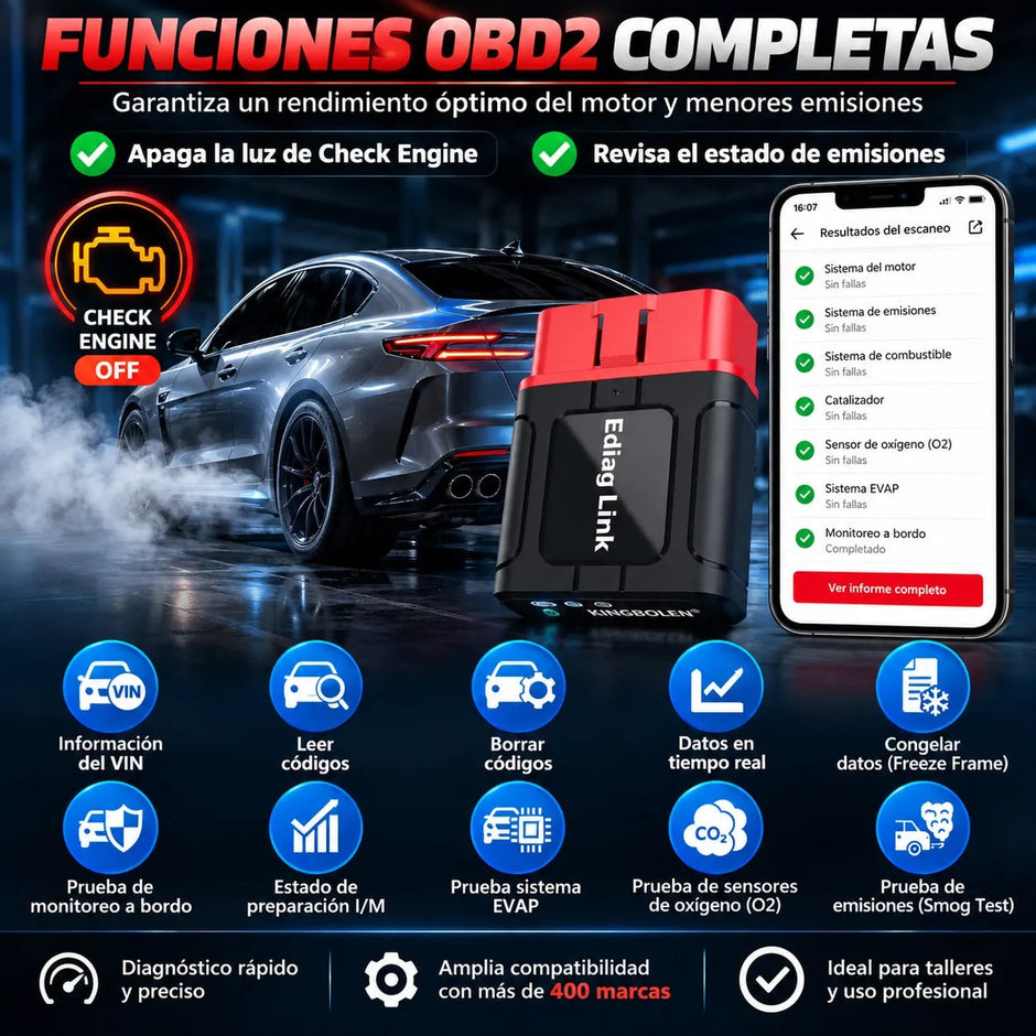 Escáner Multimarca Ultima Versión Ediag Link Automotriz