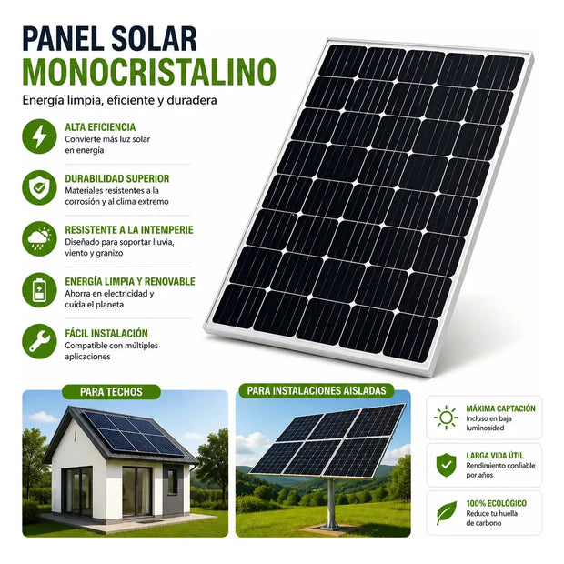 Pack 2 Panel Solar Monocristalino 50w 12v Fotovoltaico Casa