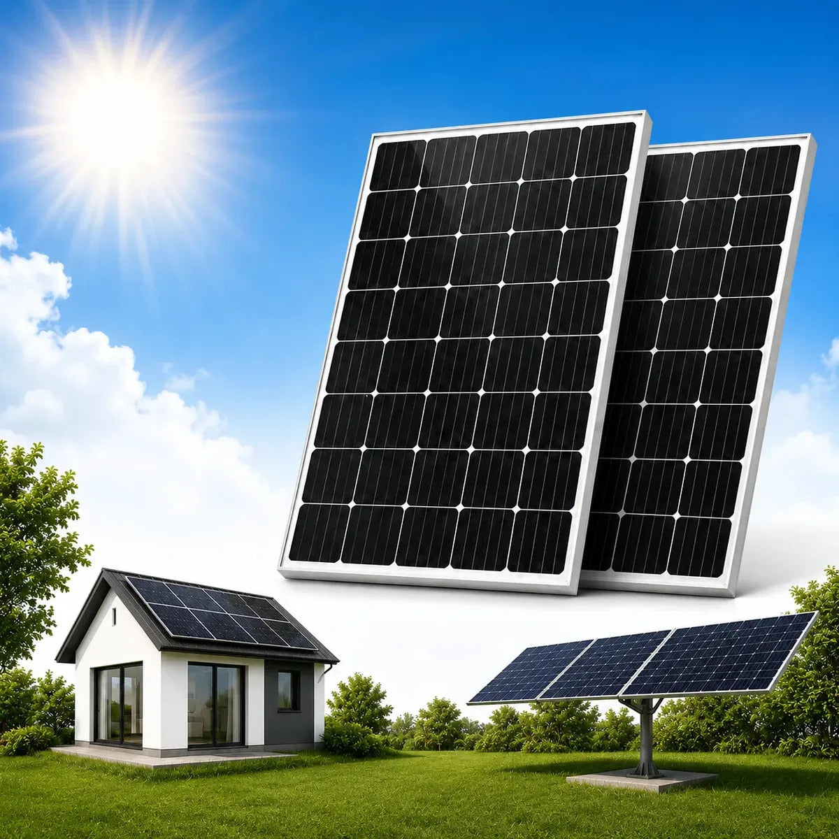 Pack 2 Panel Solar Monocristalino 50w 12v Fotovoltaico Casa