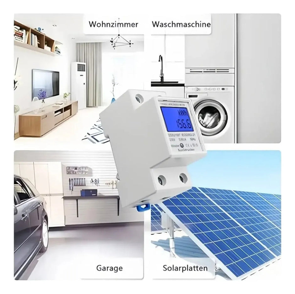 Medidor Digital Monofásico 50a Riel Din 220v