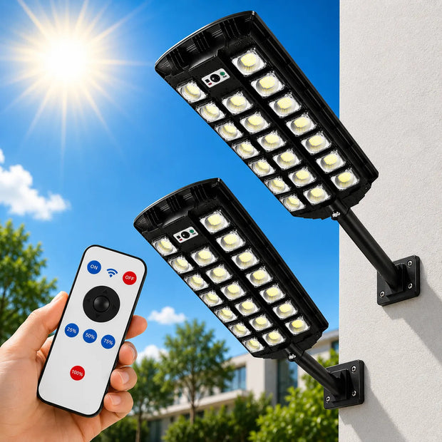 Pack 2 Foco Solar Led 1000w Exterior Ip65 Sensor Movimiento